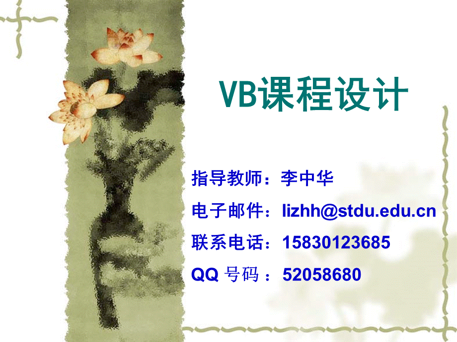 VB课程设计辅导教案.ppt_第1页