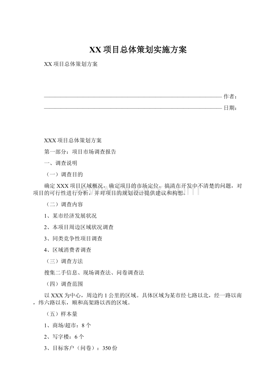 XX项目总体策划实施方案.docx