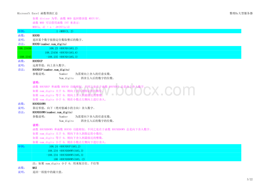 EXCEL函数公式大全表格文件下载.xls_第3页