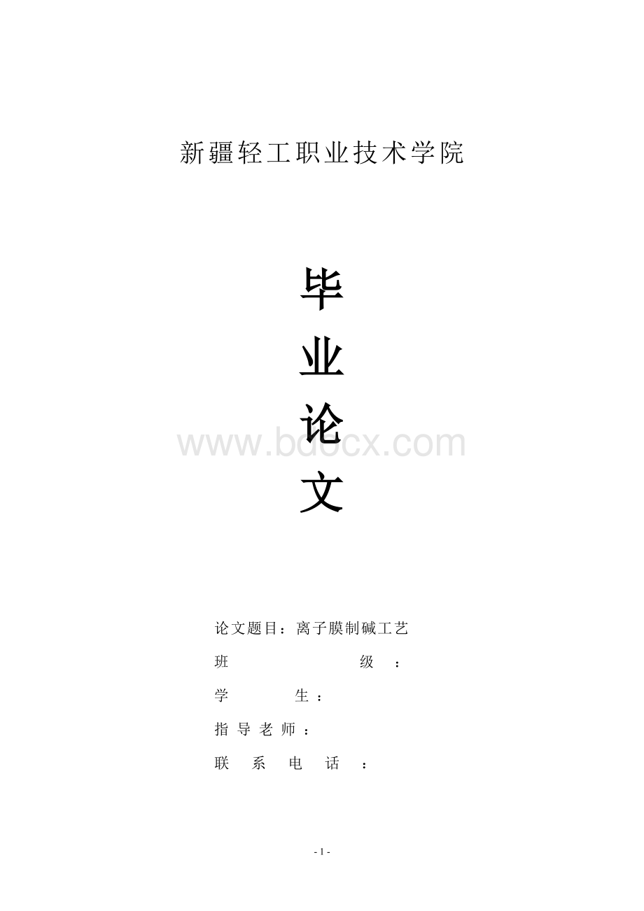 离子膜制碱工艺Word文档格式.doc_第1页