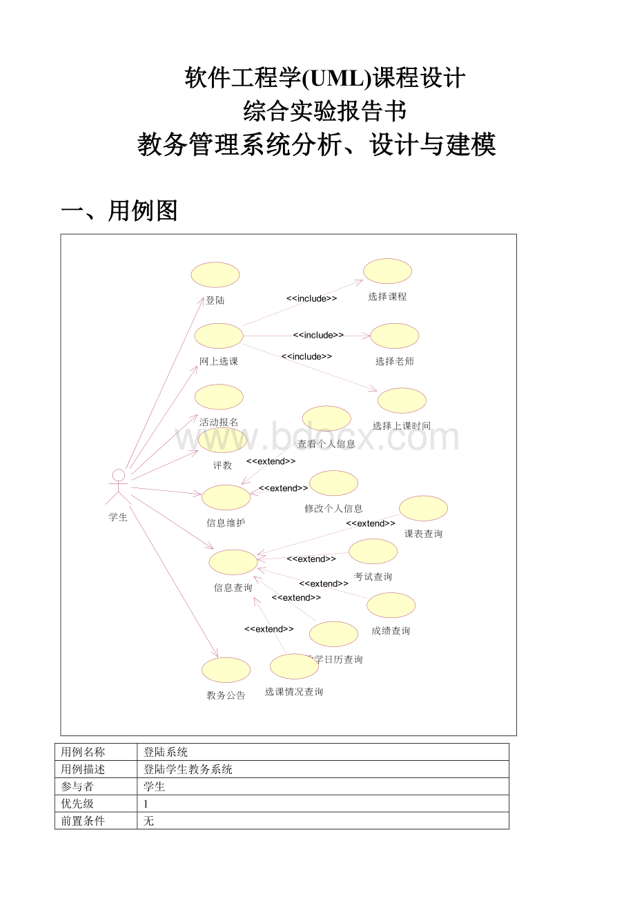 教务管理系统分析设计与建模.doc_第1页