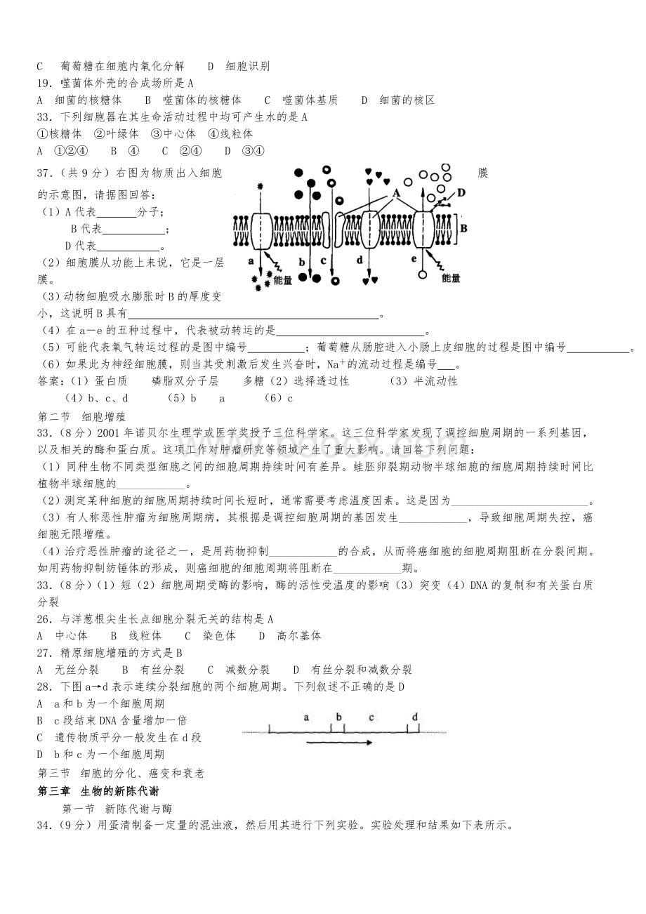 高考生物各地高考试题分章汇总及答案_精品文档Word文件下载.doc_第2页