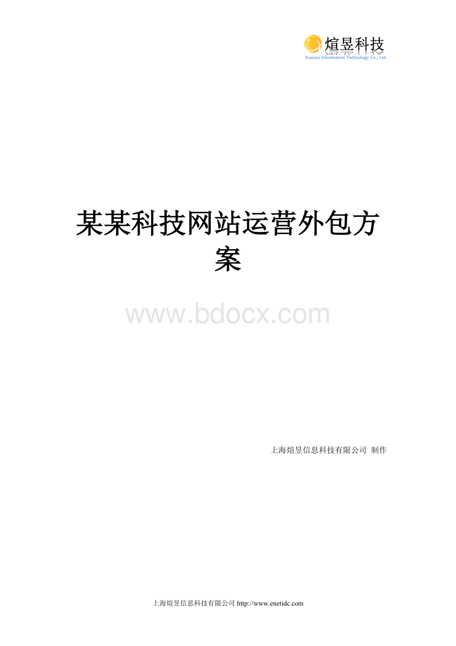 上海某科技网站运营外包方案.doc