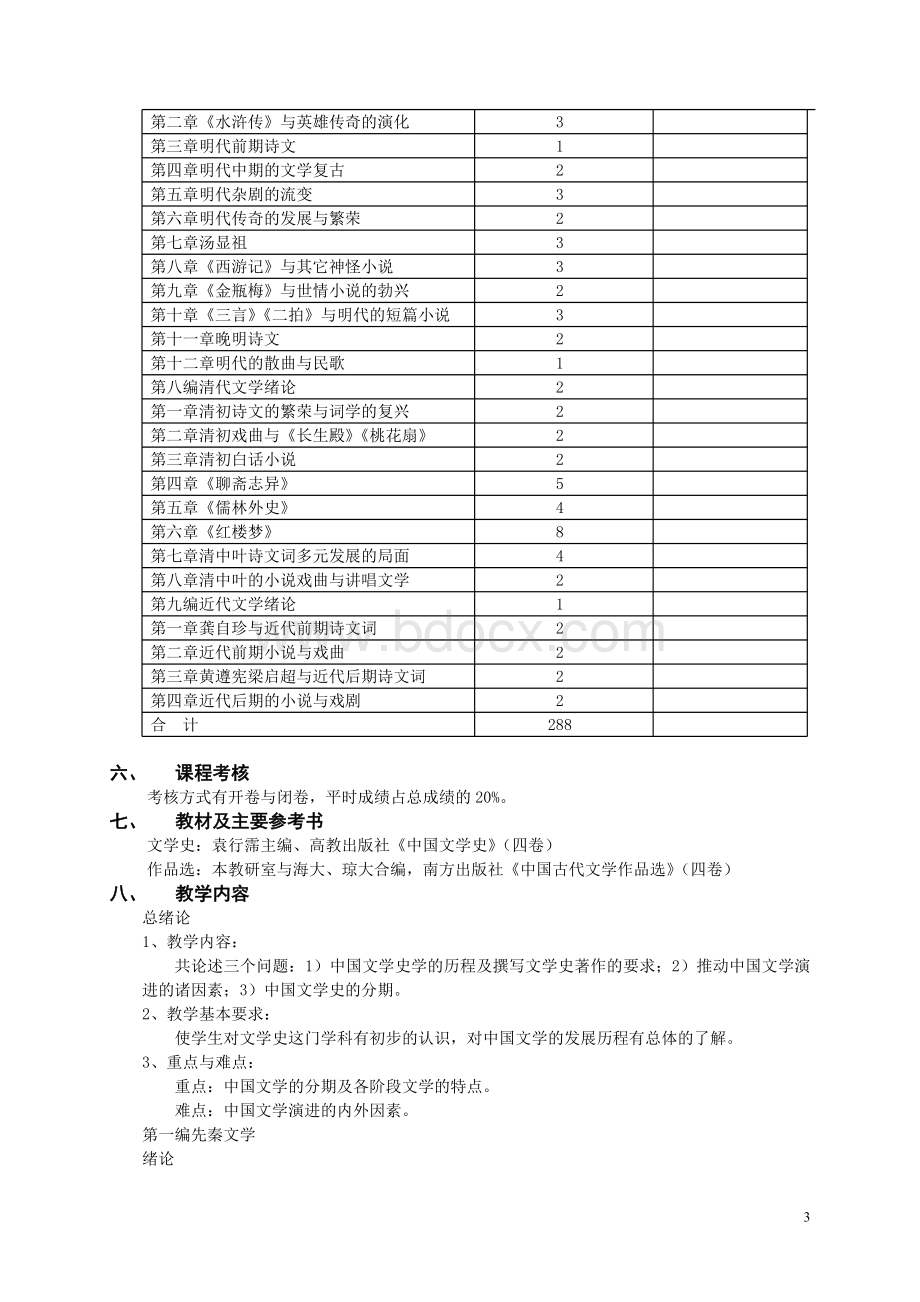 中国古代文学教学大纲.doc_第3页