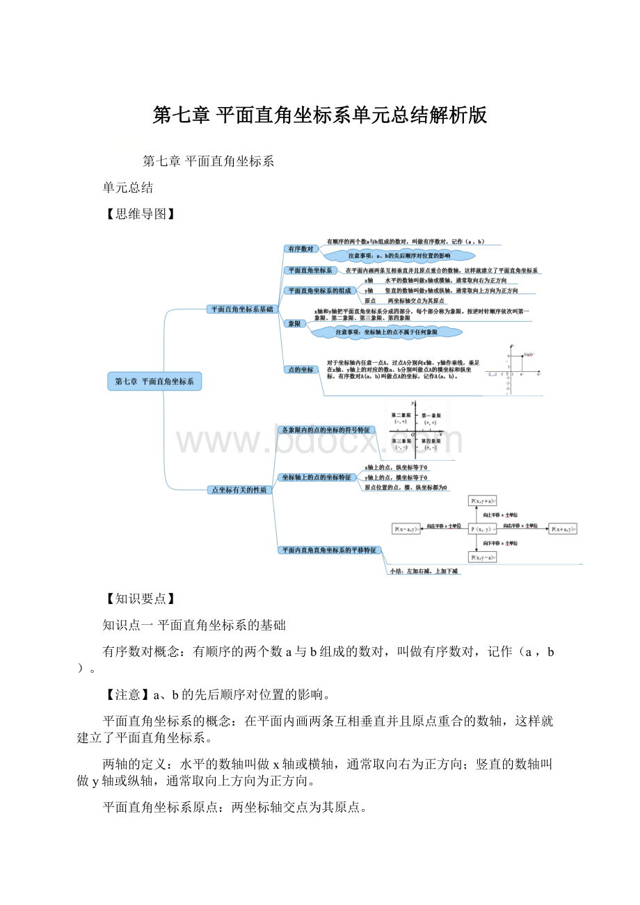 第七章 平面直角坐标系单元总结解析版Word文档下载推荐.docx_第1页