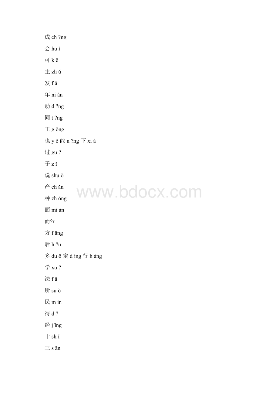 最常用的500个汉字拼音Word文档格式.docx_第2页