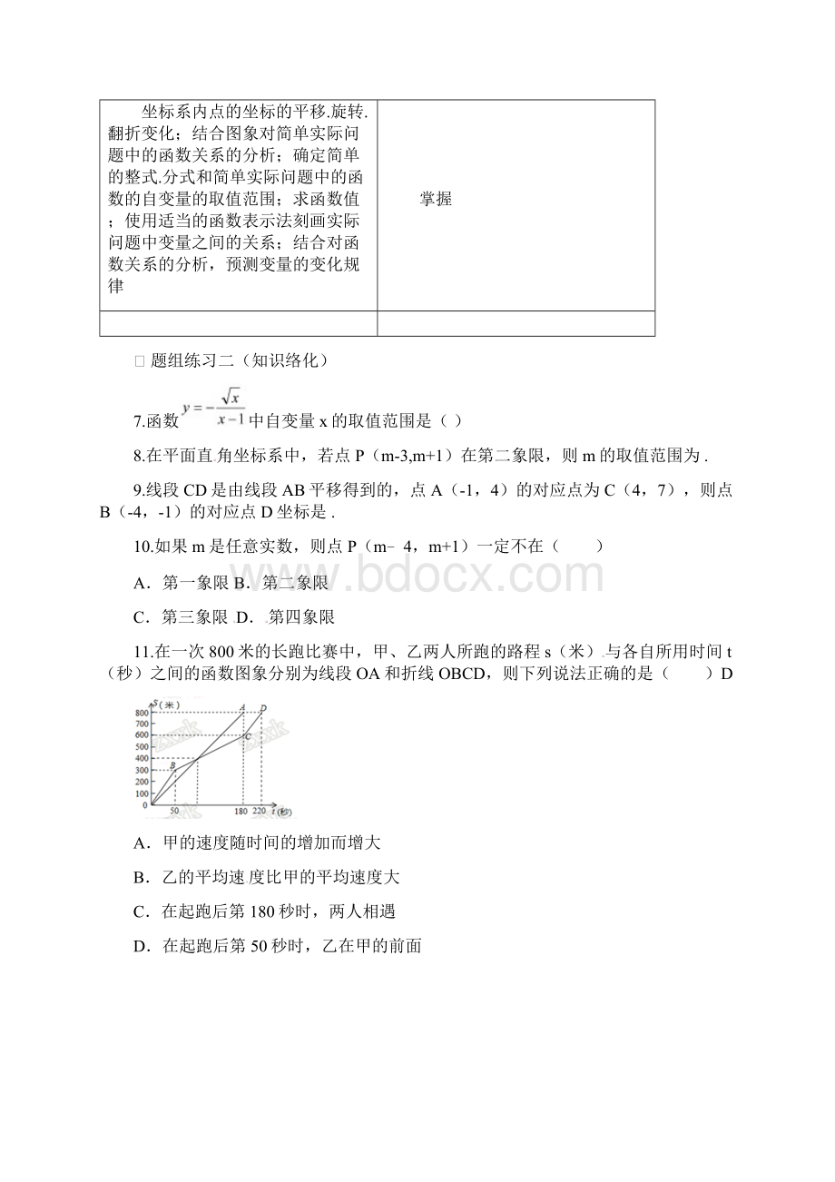 中考一轮复习导学案专题11平面直角坐标系及函数文档格式.docx_第2页