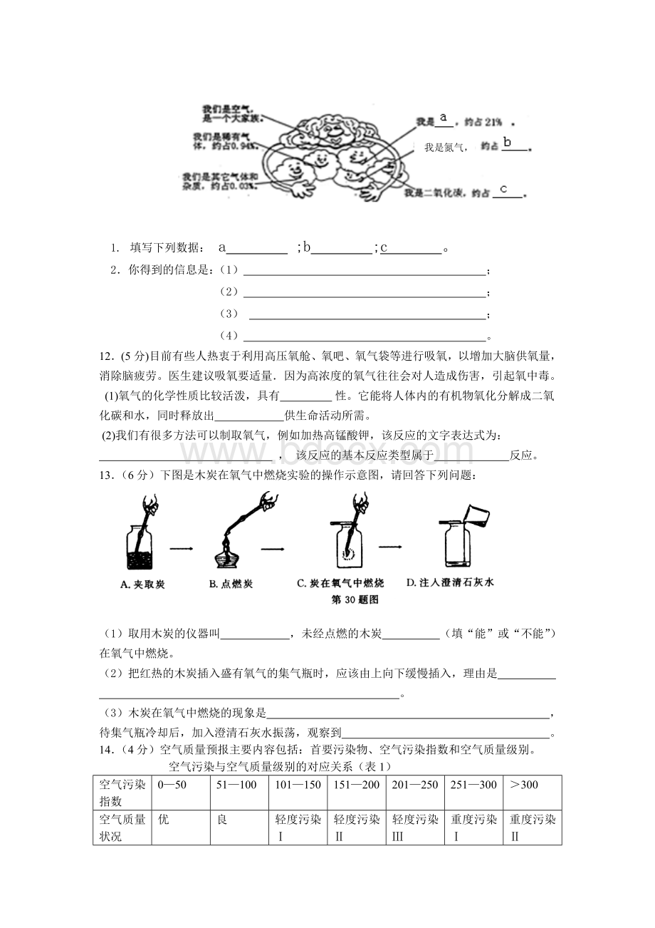 九级化学我们周围的空气单元测试题_精品文档.doc_第2页