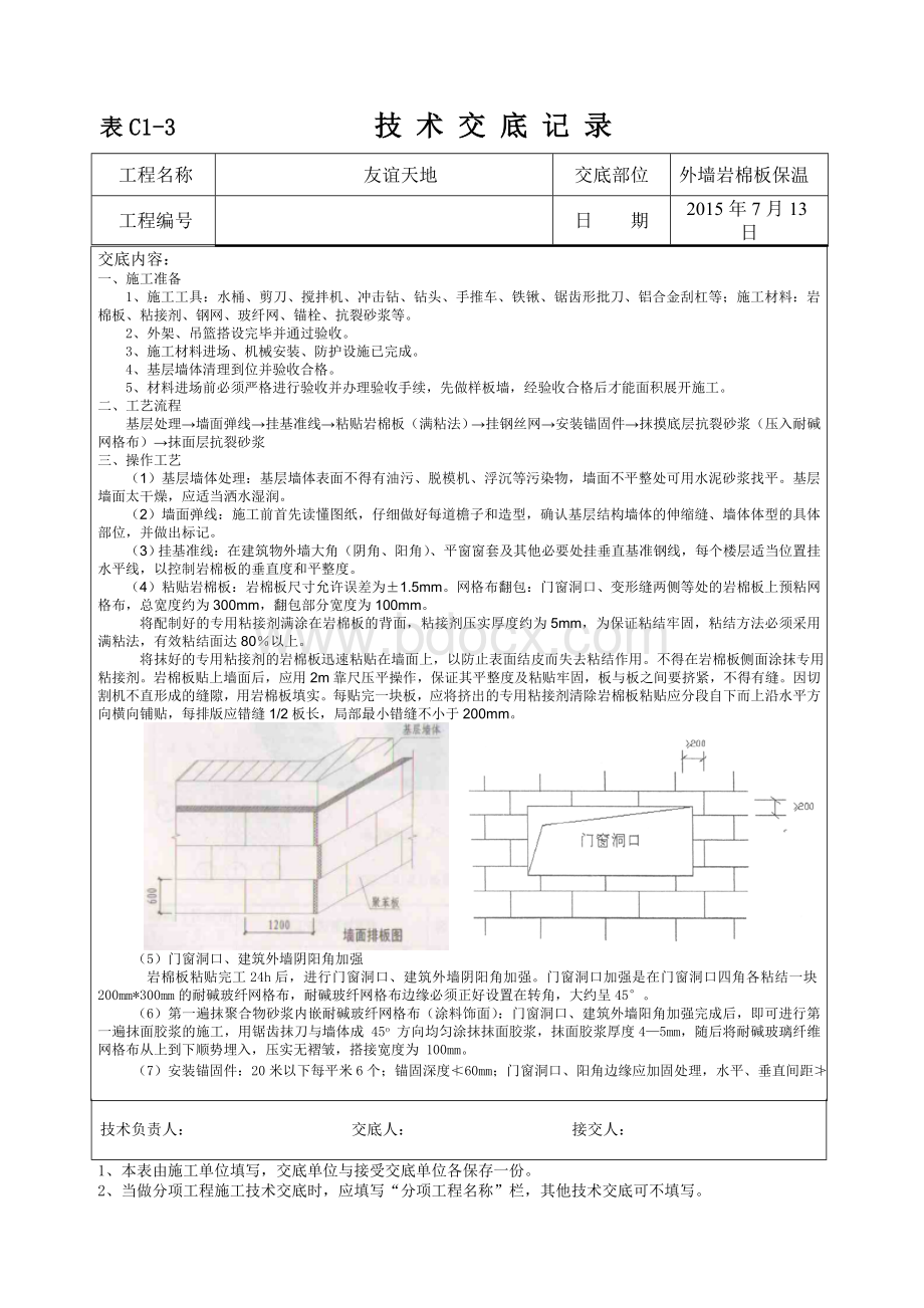 外墙岩棉板技术交底Word格式.doc_第1页