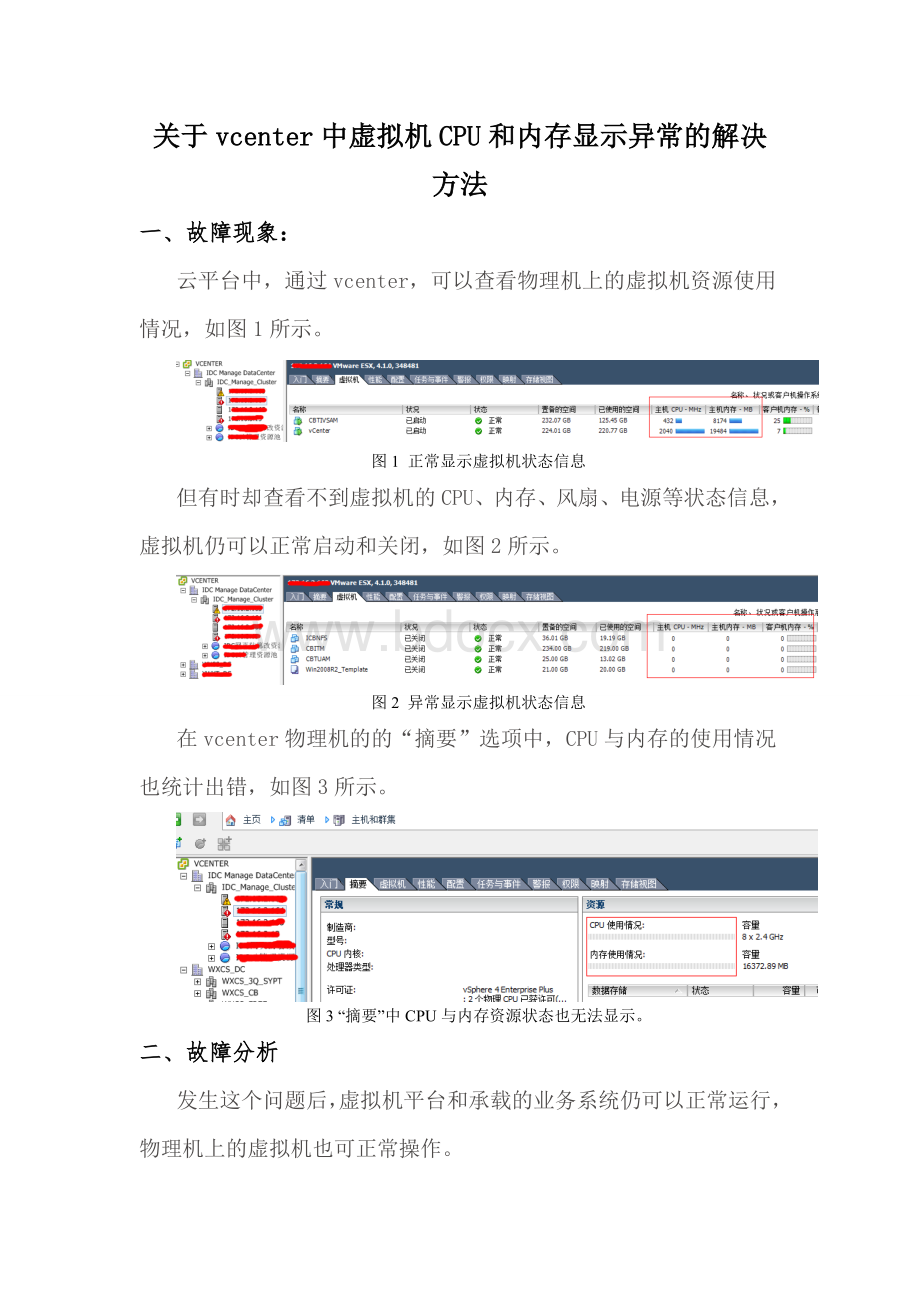 关于vcenter中虚拟机CPU和内存显示异常的解决方法.doc_第1页