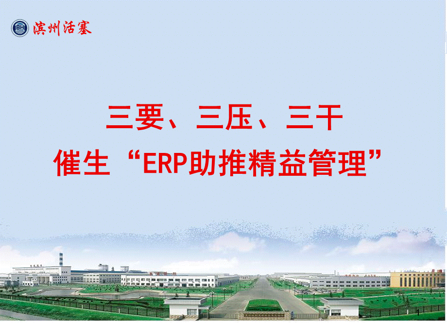 滨州活塞三要三压三干催生“ERP助推精益管理”.ppt_第1页