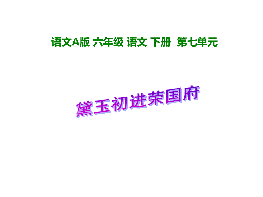 六级语文黛玉初进荣国府.ppt