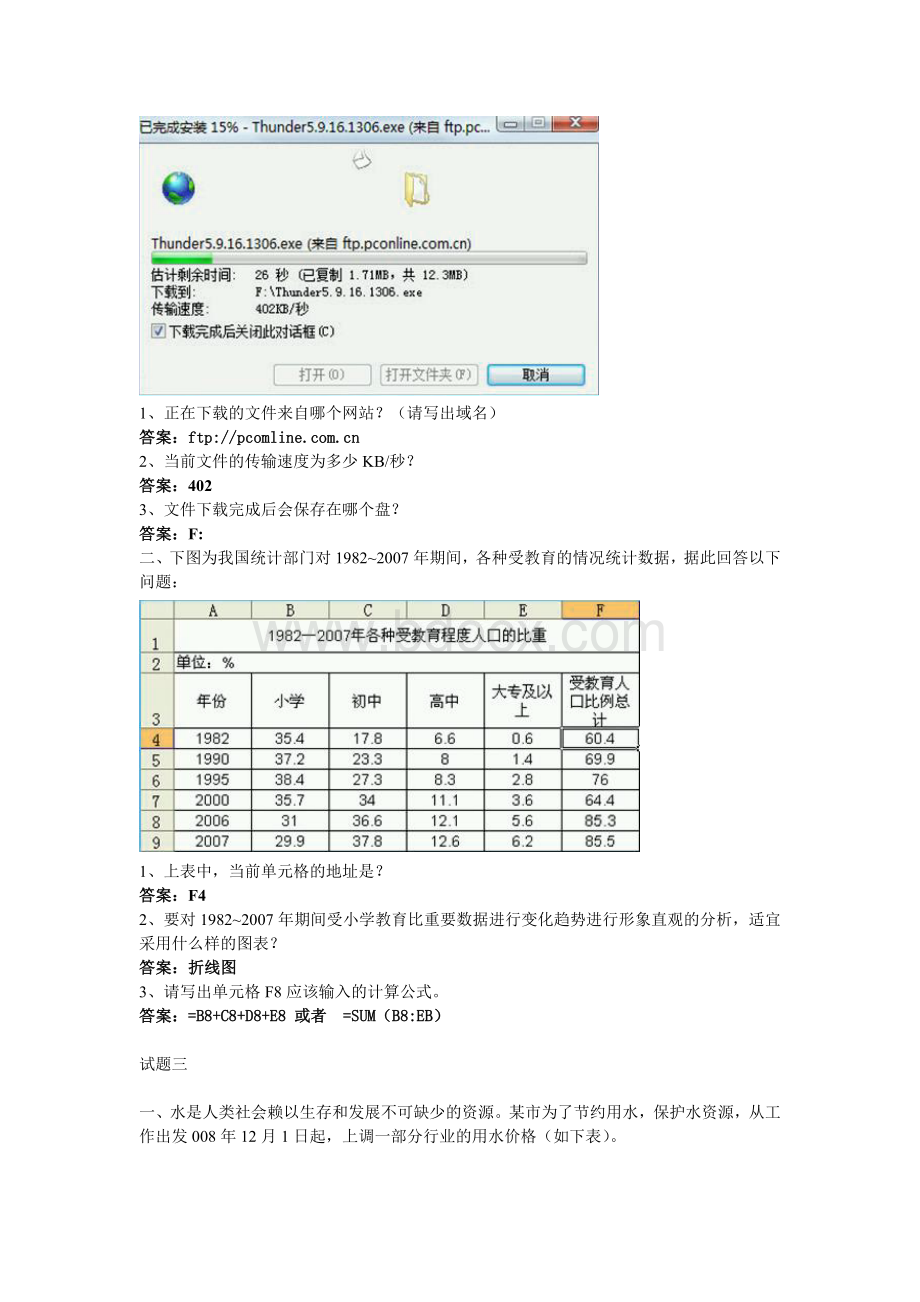 山东省高中信息技术学业水平测试分析题文档格式.doc_第2页