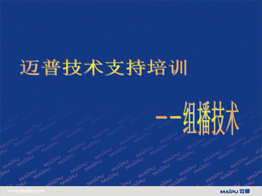 MP技术支持培训组播技术优质PPT.ppt_第1页
