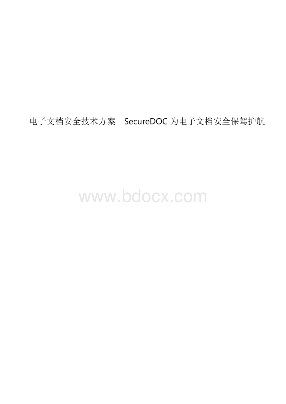 SecureDOC电子文档安全技术方案.doc
