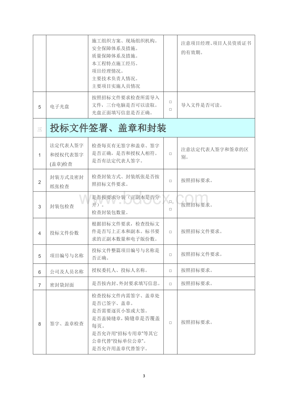 投标文件检查及注意事项表.docx_第3页