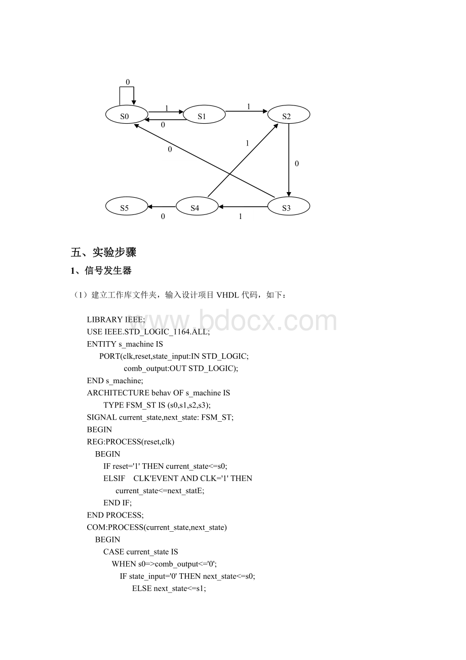 EDA状态机实验报告Word下载.doc_第3页