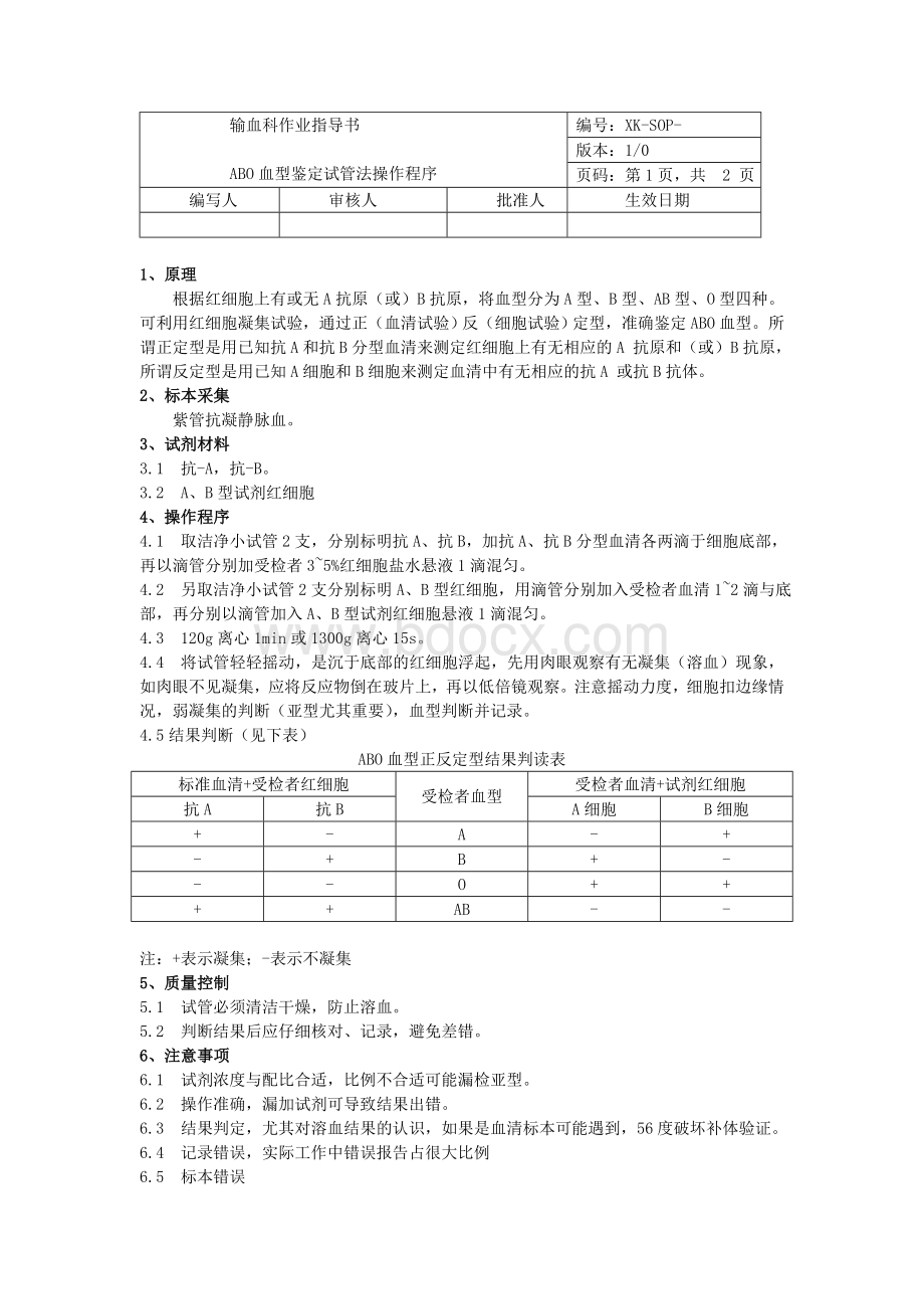 ABO血型鉴定试管法操作程序_精品文档.doc_第1页