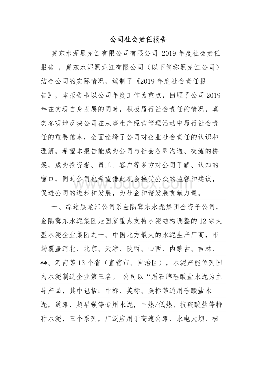 公司社会责任报告.docx_第1页