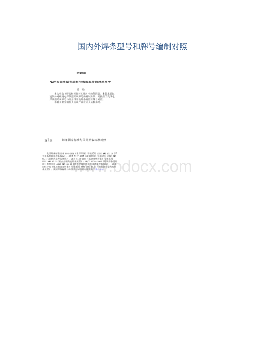 国内外焊条型号和牌号编制对照.docx_第1页
