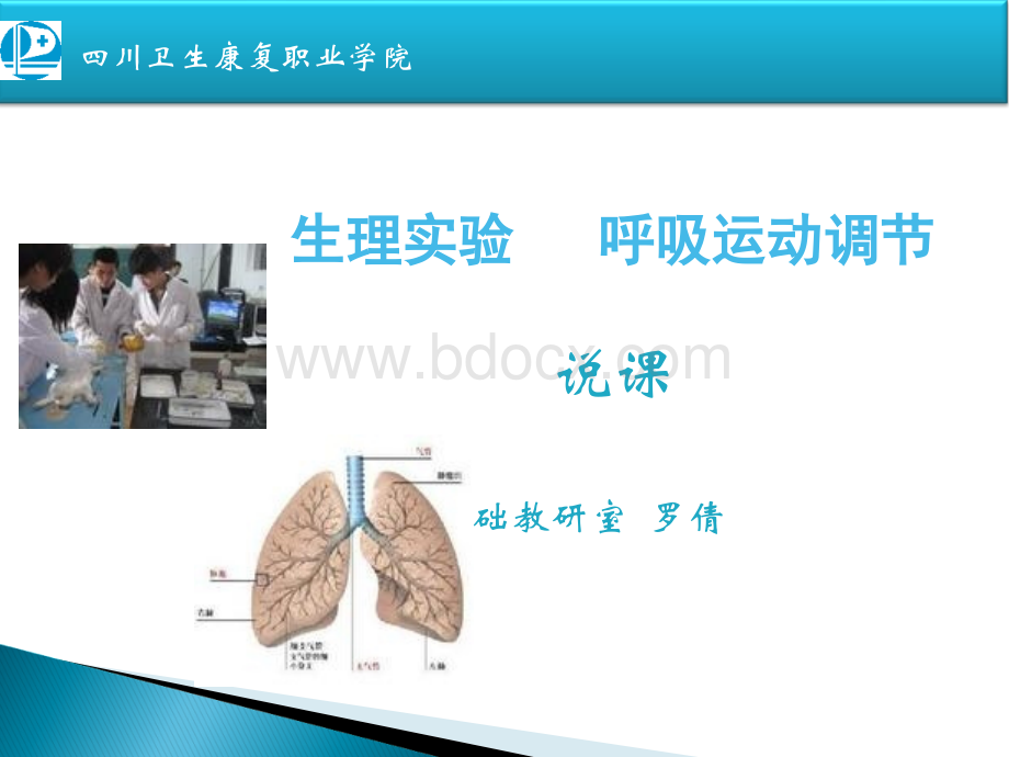 生理呼吸运动调节实验说课(2)优质PPT.ppt