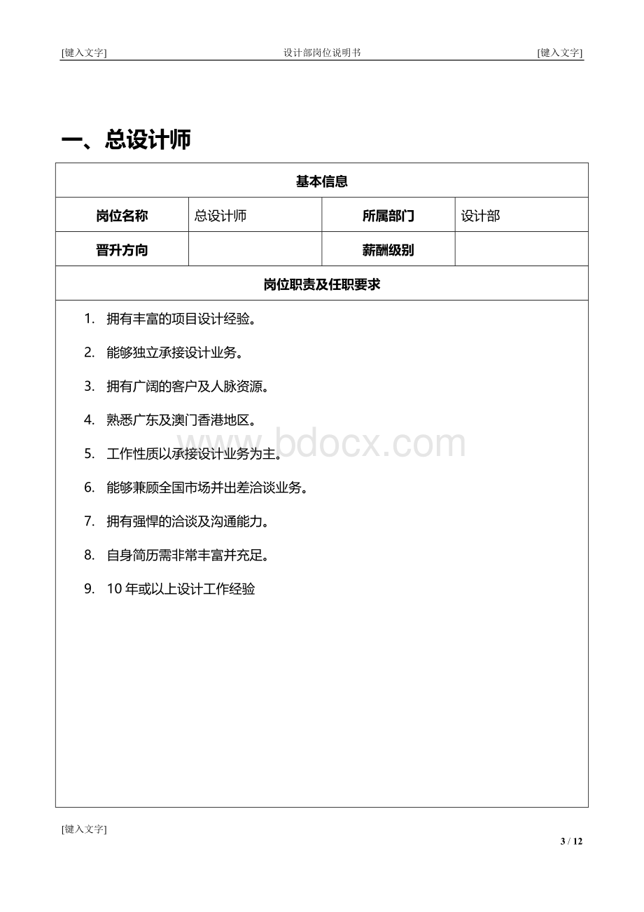 设计师部岗位职责说明书文档格式.doc_第3页