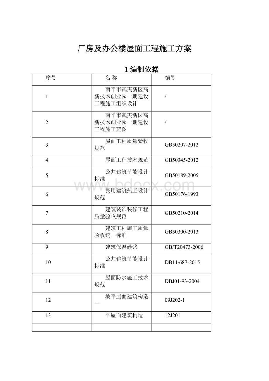 厂房及办公楼屋面工程施工方案.docx_第1页