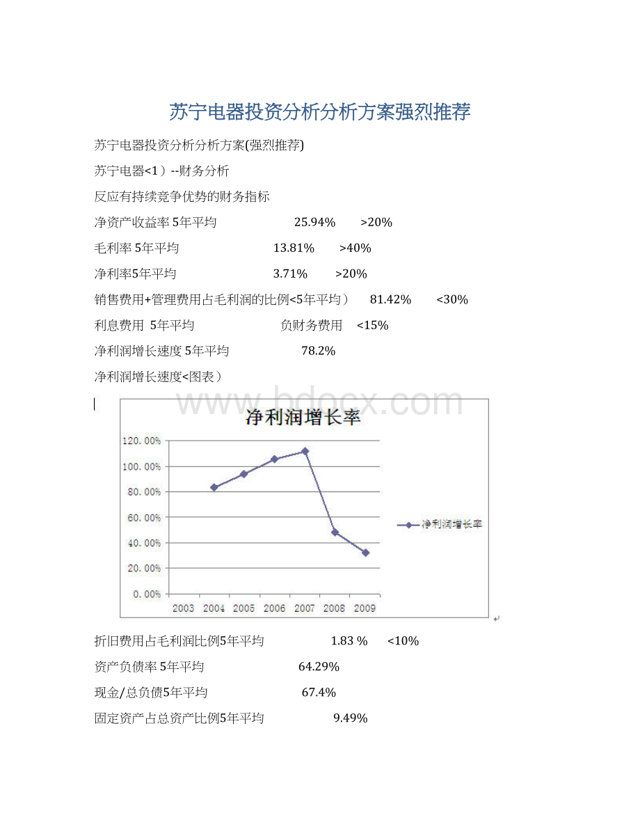 苏宁电器投资分析分析方案强烈推荐.docx