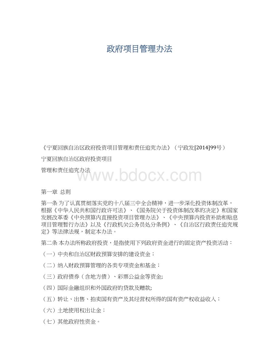 政府项目管理办法Word文档格式.docx_第1页