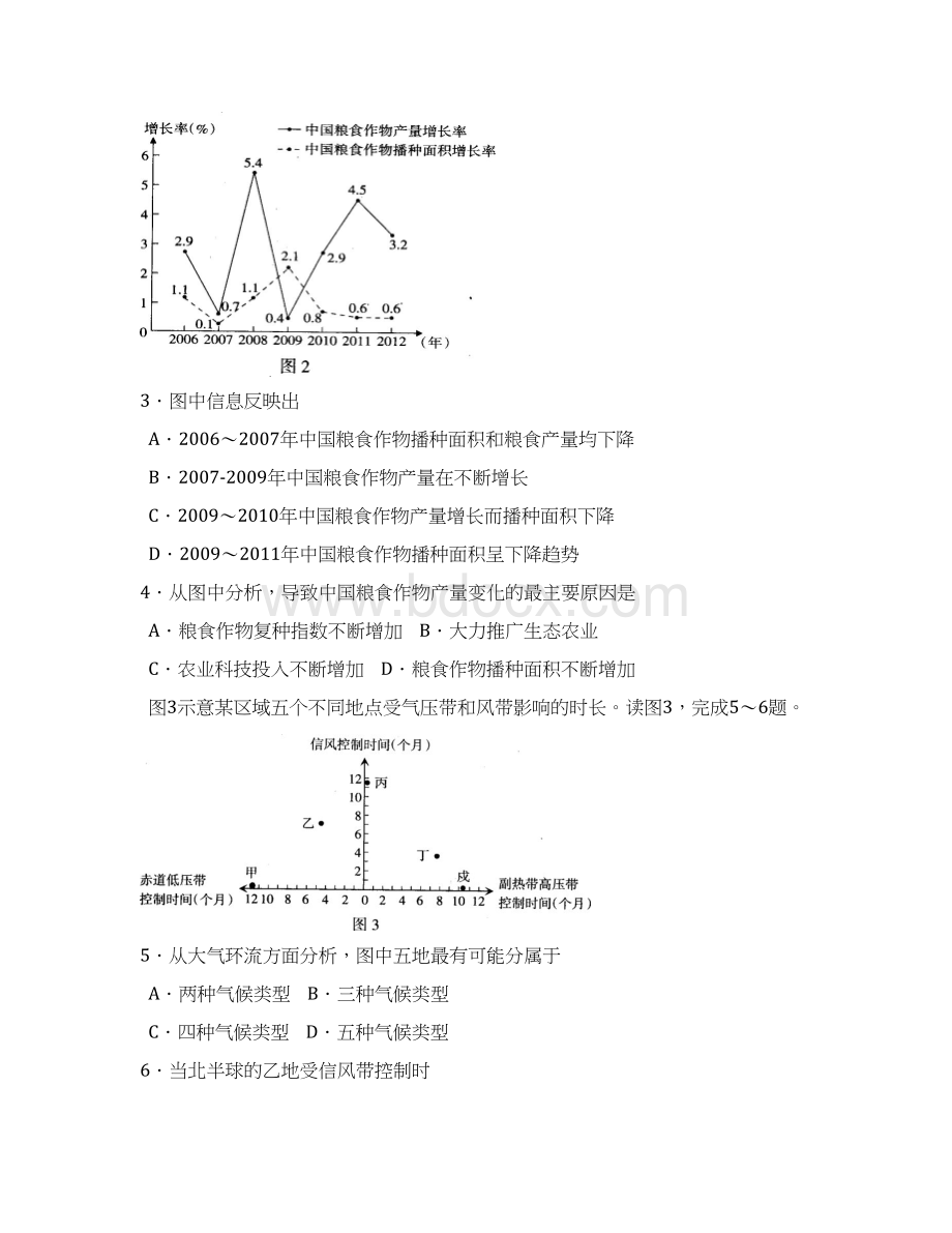 山西省高考考前适应性训练考试文科综合能力测试Word下载.docx_第2页