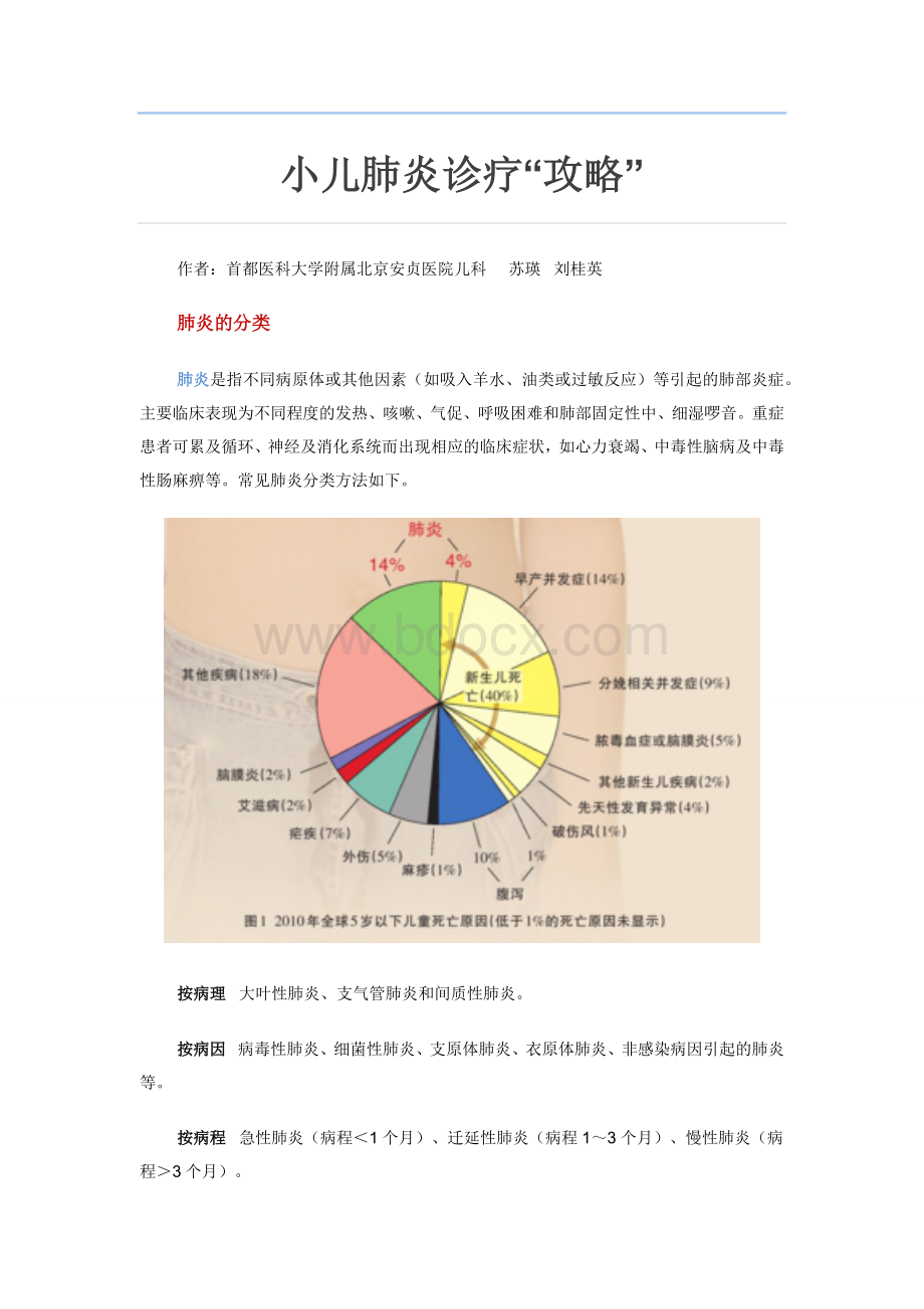 小儿肺炎的诊断和治疗.docx_第1页