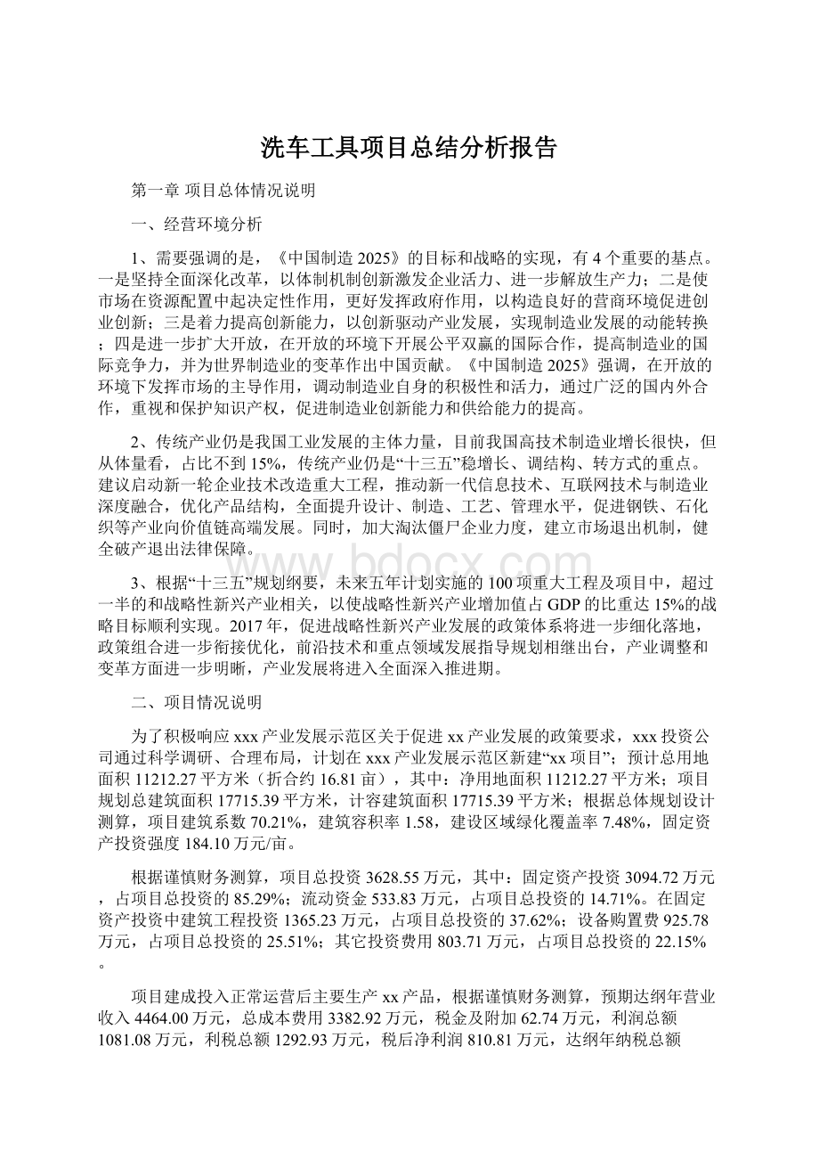 洗车工具项目总结分析报告.docx