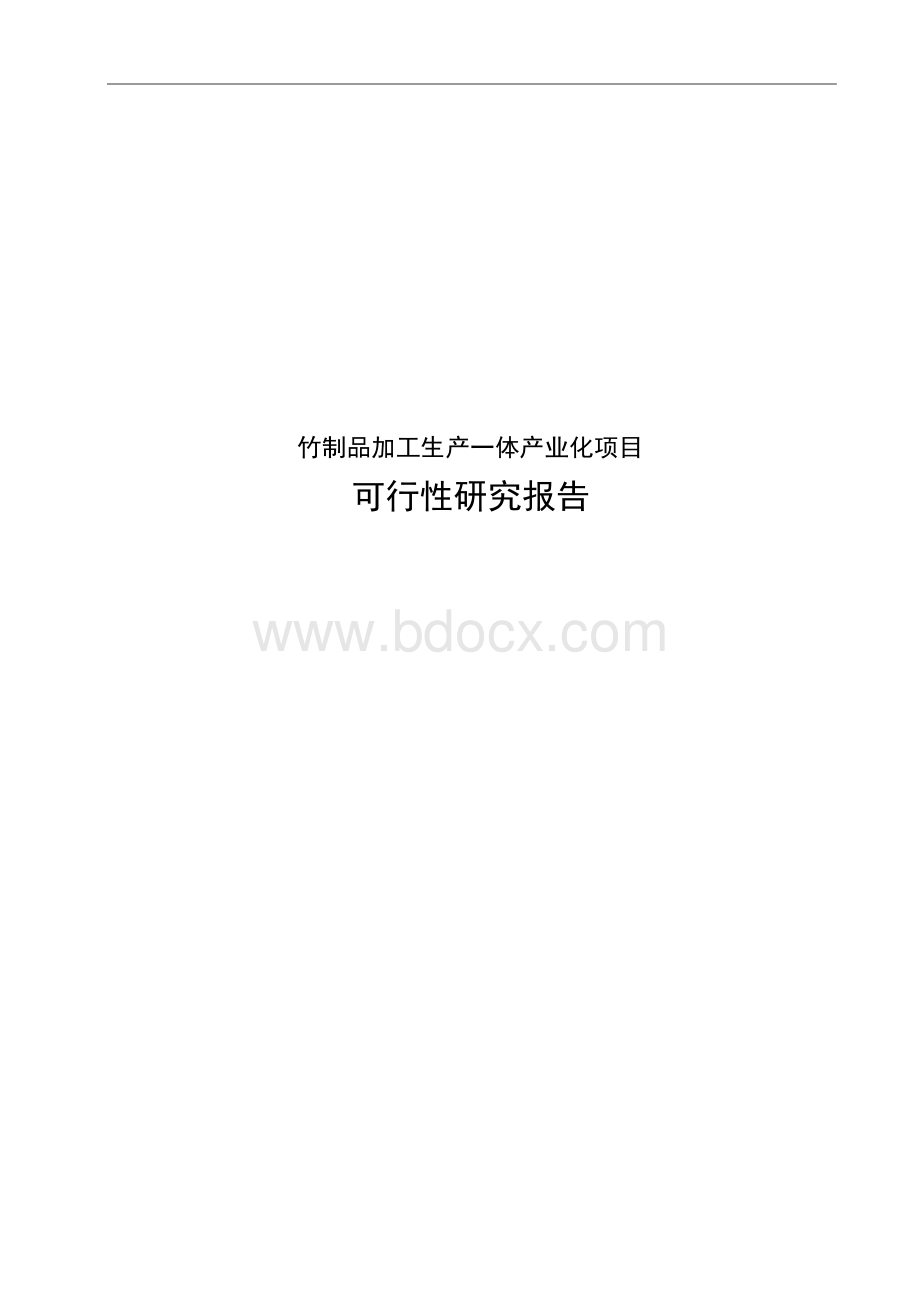 竹制品加工产业建设项目可行性研究报告Word文件下载.docx_第1页