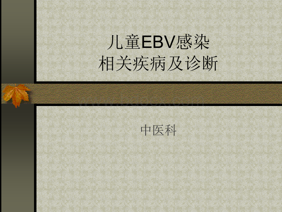 儿童EBV感染及相关疾病的诊断讲.ppt_第1页