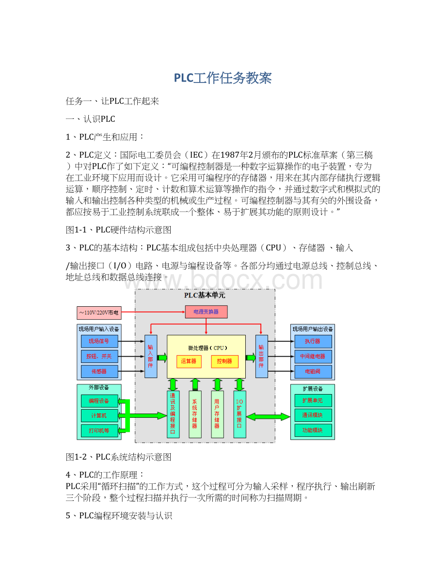 PLC工作任务教案.docx