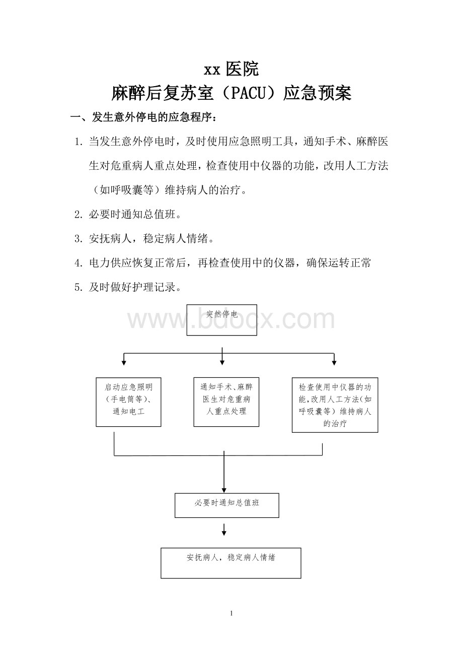 PACU应急预案_精品文档.doc