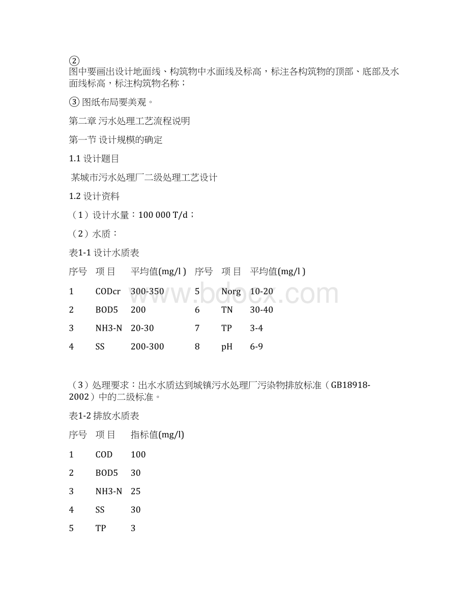 城某市污水处理厂二级处理工艺设计.docx_第2页