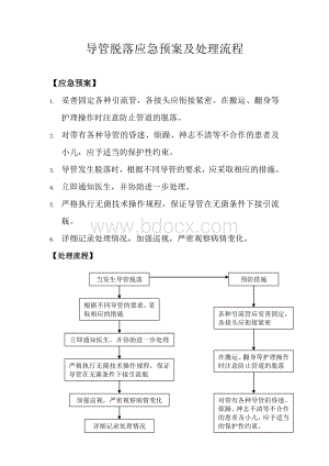 导管脱落应急预案及处理流程1Word文档下载推荐.doc