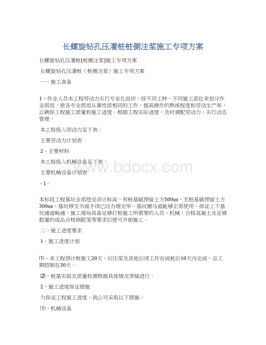 长螺旋钻孔压灌桩桩侧注浆施工专项方案.docx