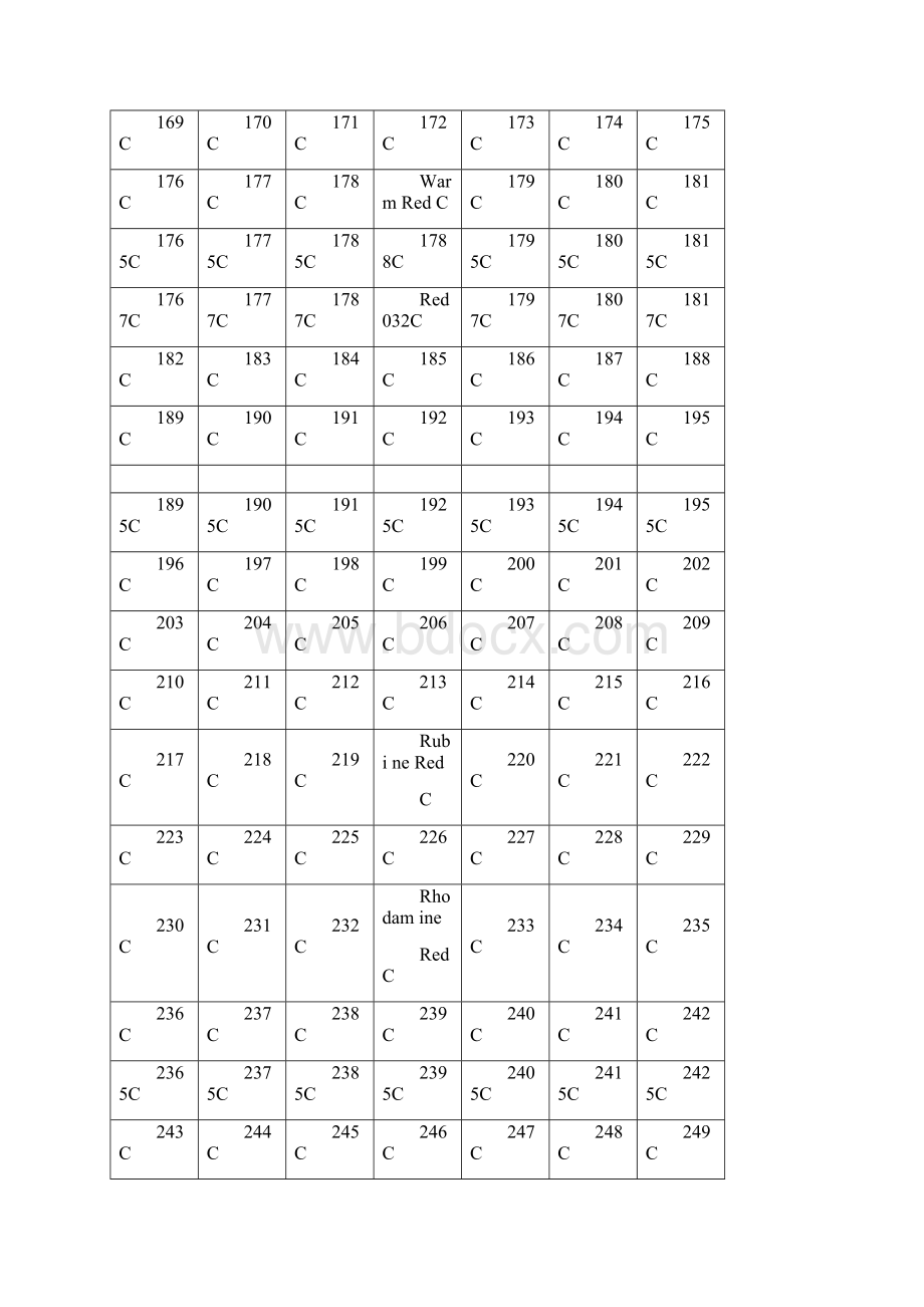 国际准则PANTONE号颜色对照表.docx_第3页