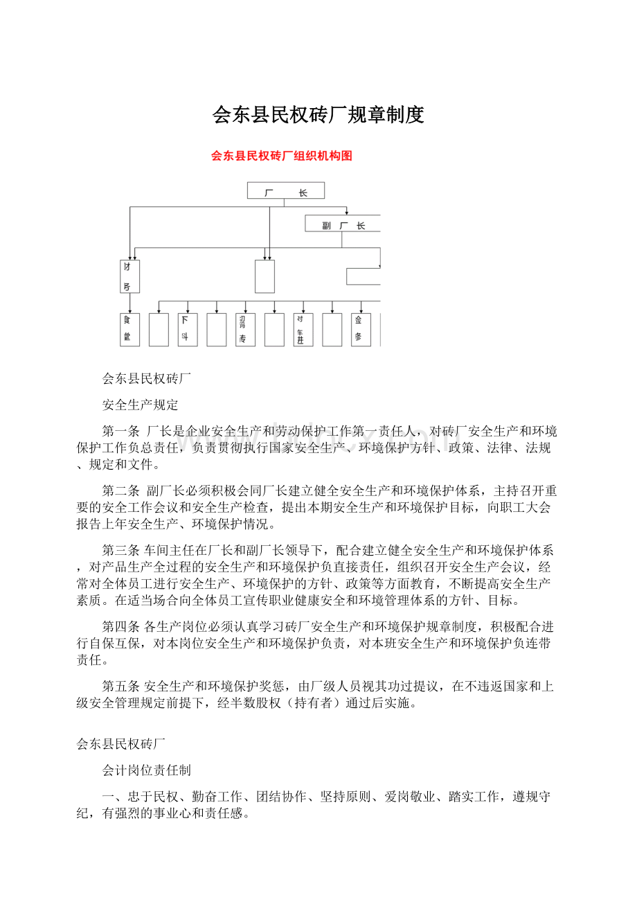 会东县民权砖厂规章制度Word文档下载推荐.docx_第1页