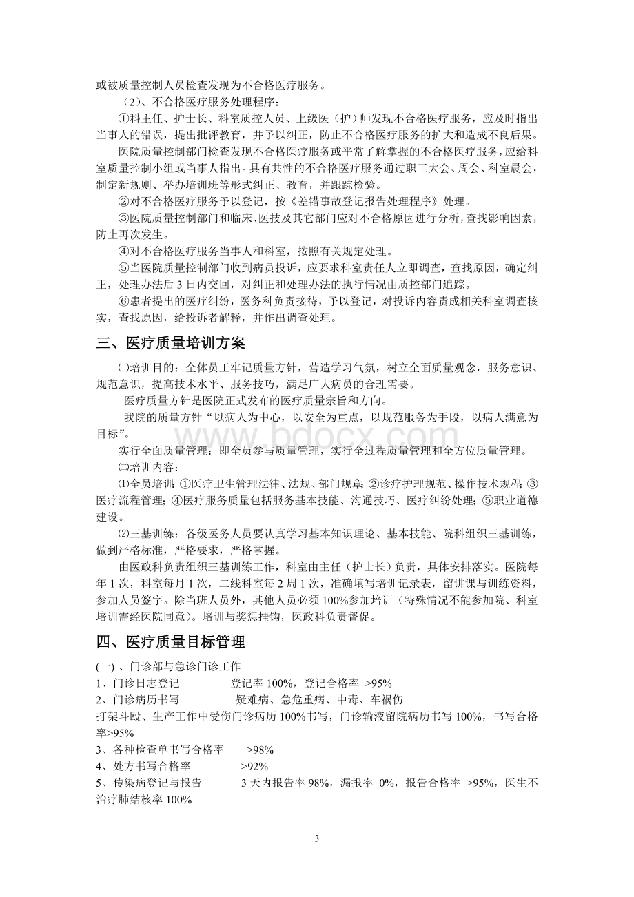 医院医疗质量管理与考核标准及奖惩制度Word文档下载推荐.doc_第3页