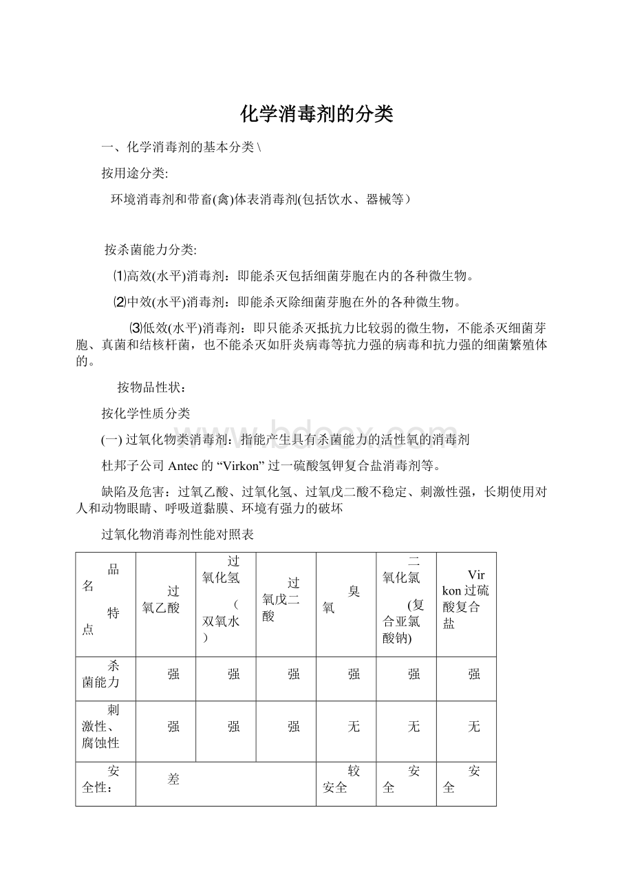 化学消毒剂的分类Word文档格式.docx