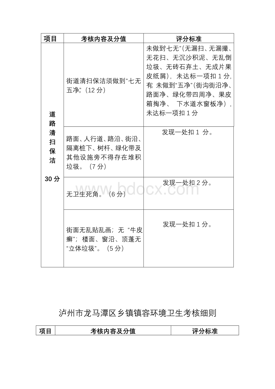 泸州市龙马潭区乡镇镇容环境卫生考核细则文档格式.doc_第2页