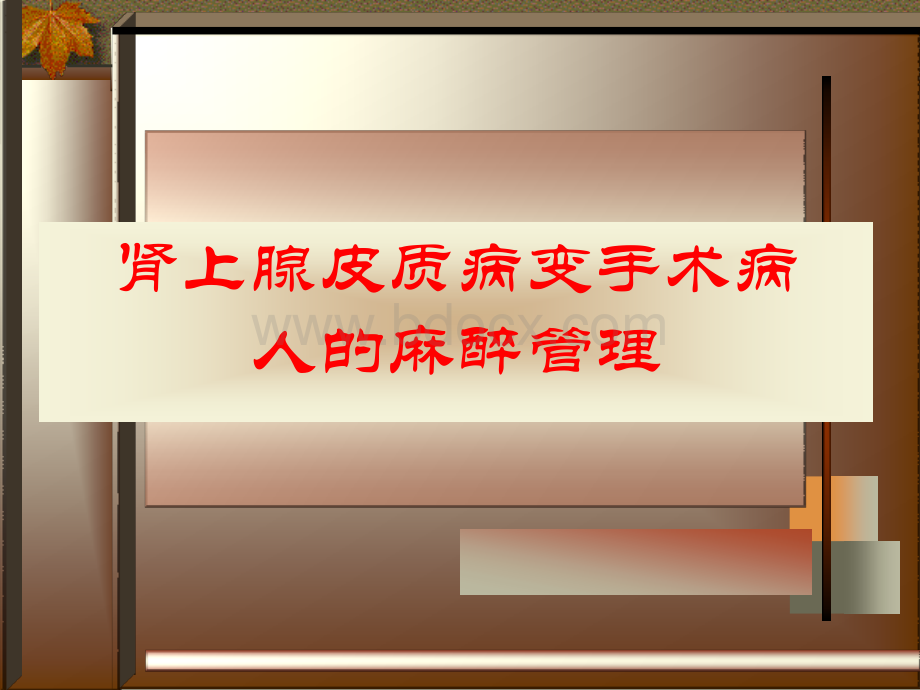 肾上腺皮质病变手术病人的麻醉管理优质PPT.ppt