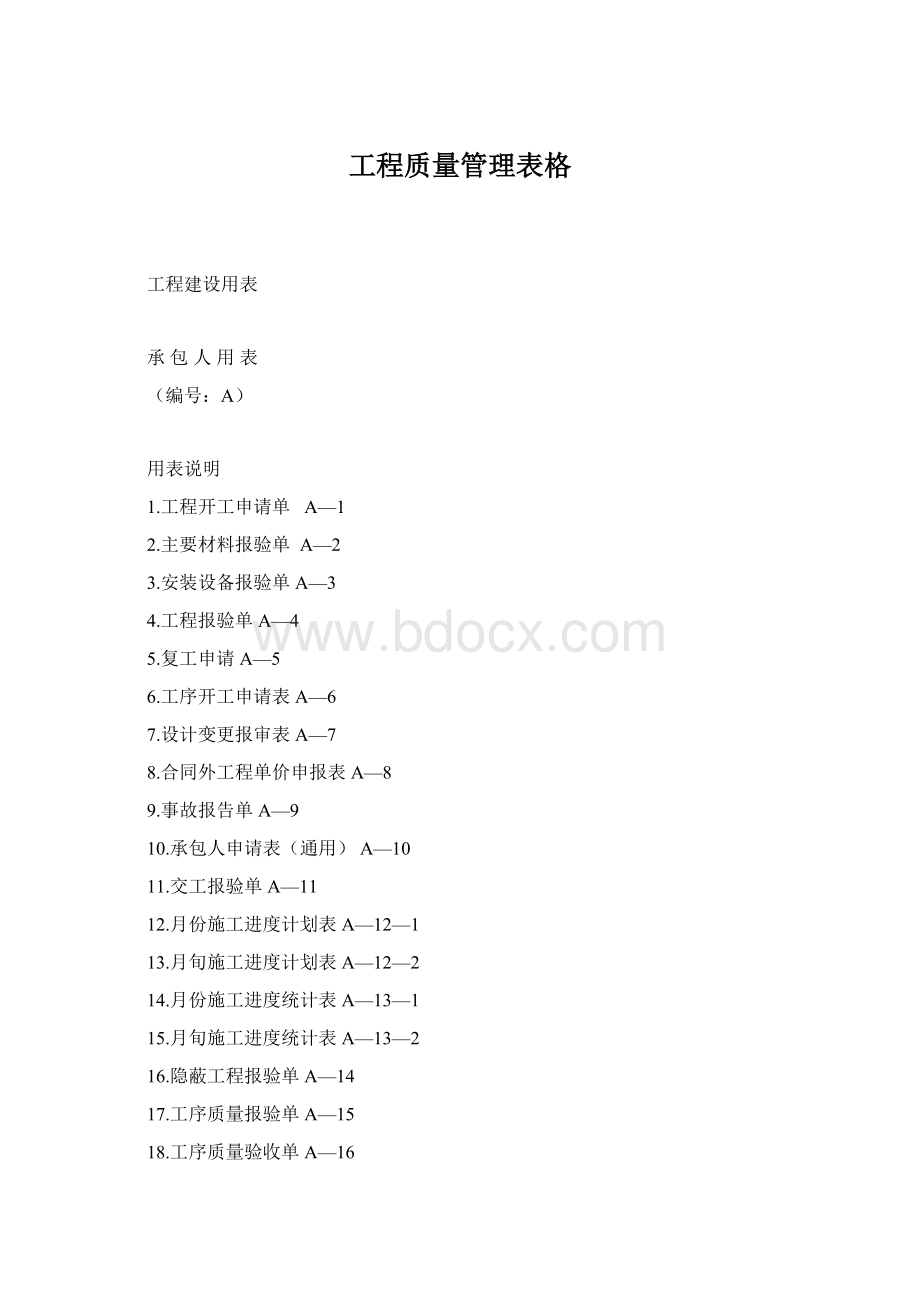 工程质量管理表格文档格式.docx_第1页