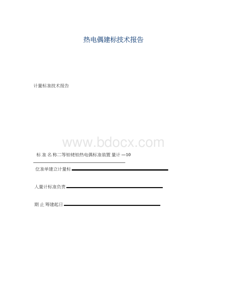 热电偶建标技术报告.docx