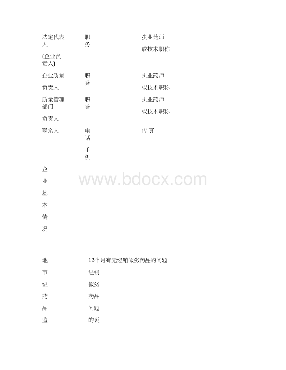 药品经营质量管理规范认证证书申请表表格.docx_第2页