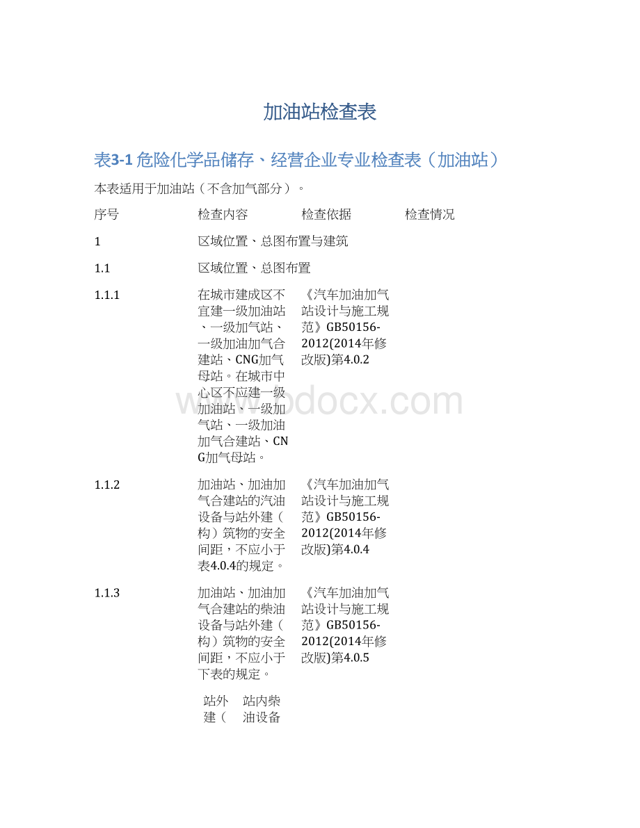 加油站检查表.docx_第1页