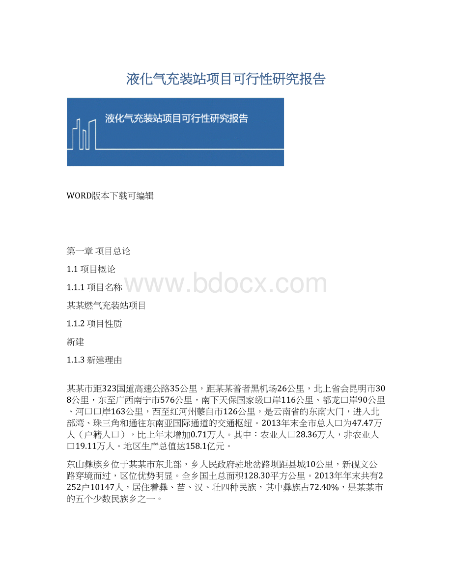 液化气充装站项目可行性研究报告.docx_第1页